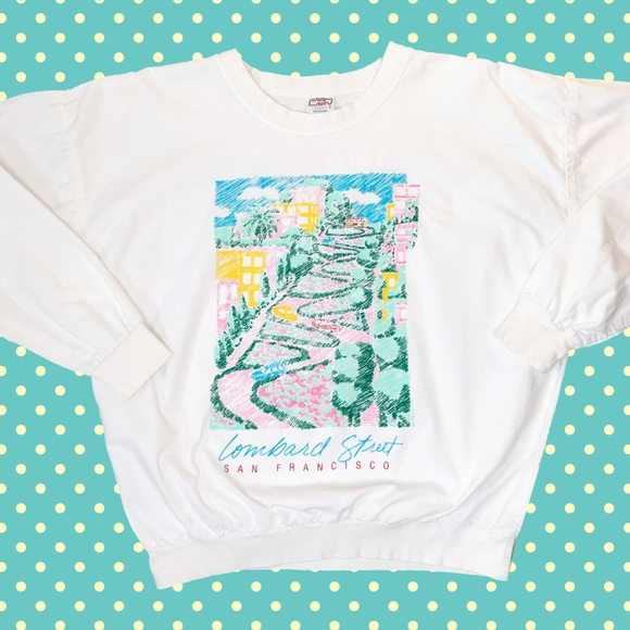 Vintage Tops - Vintage 80s 90s San Francisco CA Pastel Top M